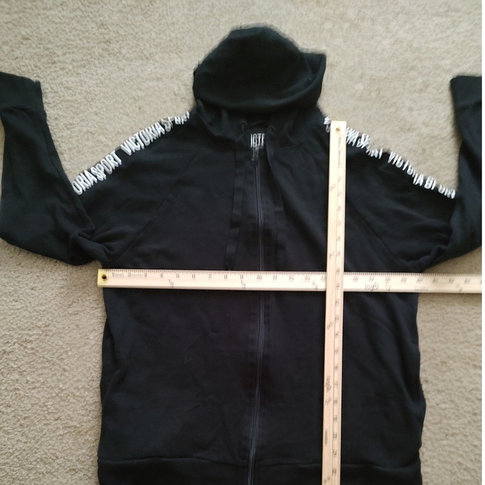 Victoria‎ Sport Black Full Zip Hoodie Athletic Logo Tape Women's